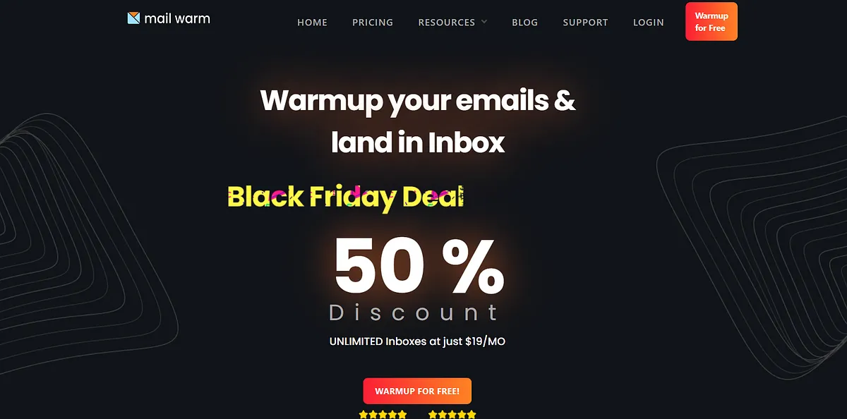 Mailwarm homepage