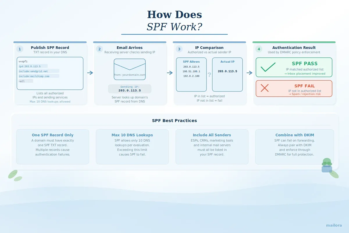 chart displaying how does spf work