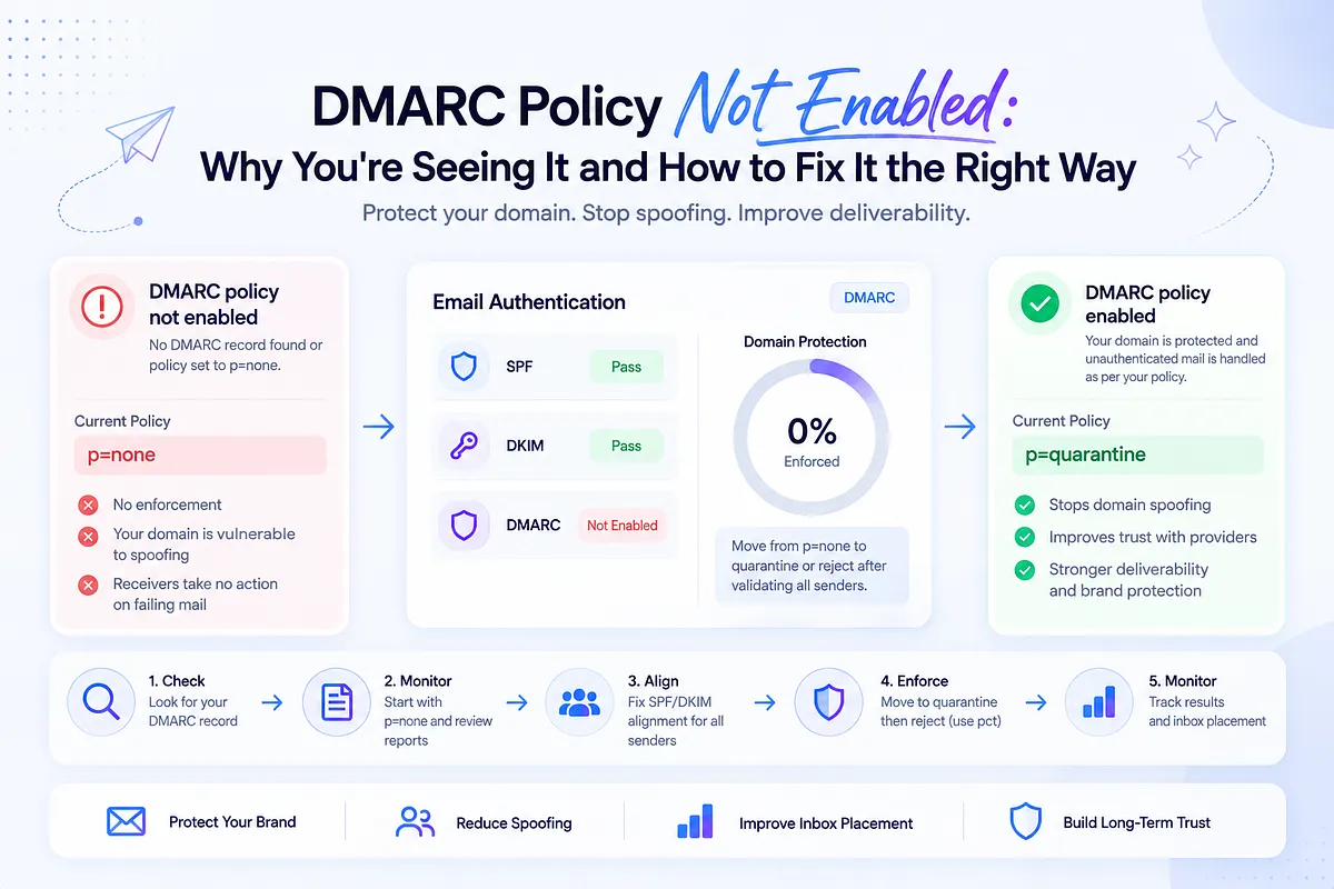 DMARC Policy Not Enabled: Why You're Seeing It and How to Fix It the Right Way
