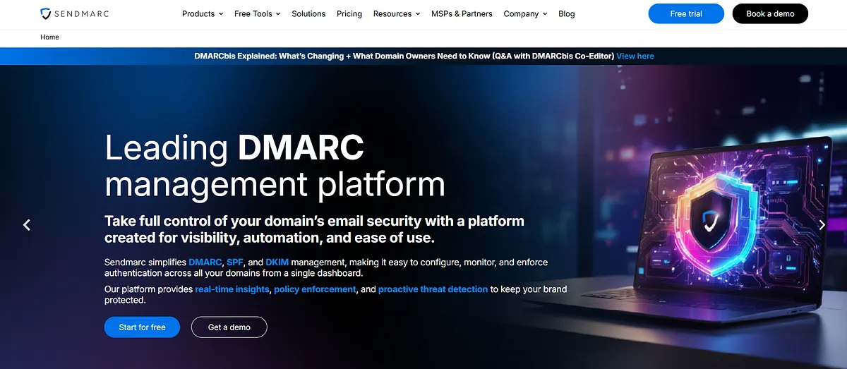 Sendmarc homepage