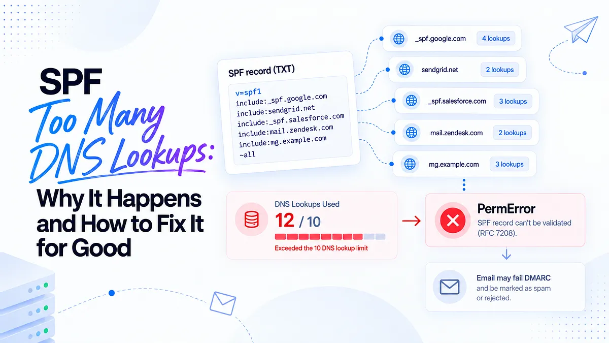 SPF Too Many DNS Lookups: Why It Happens and How to Fix It for Good