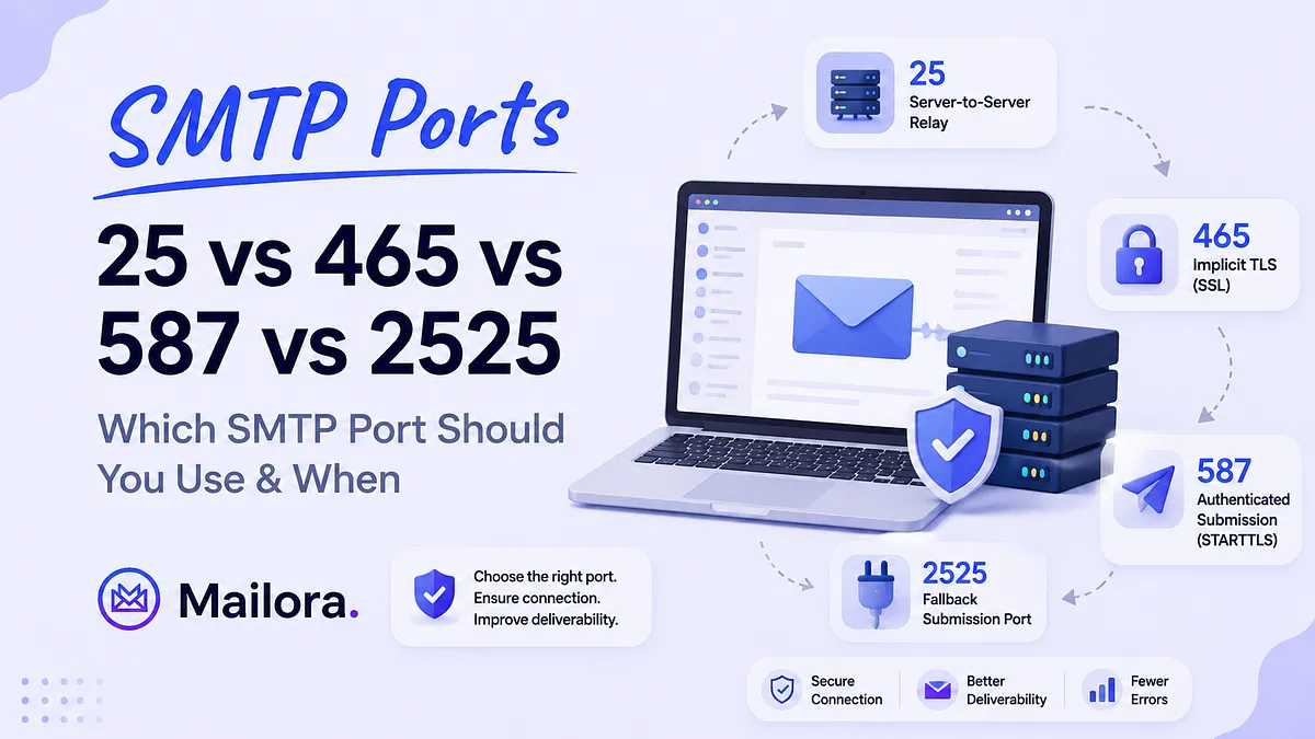 Which SMTP Port Should You Use? 25 vs 465 vs 587 vs 2525 
