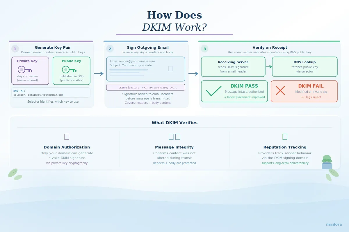 chart showing how does DKIM work