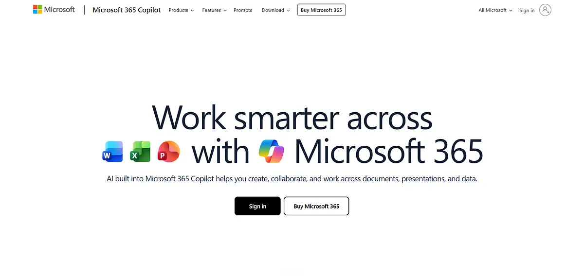 Screenshot of home page of Microsoft’s website