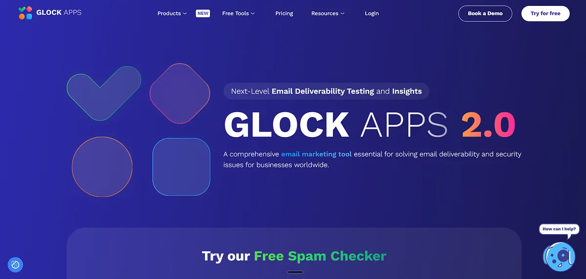 Screenshot of Glockapps home page