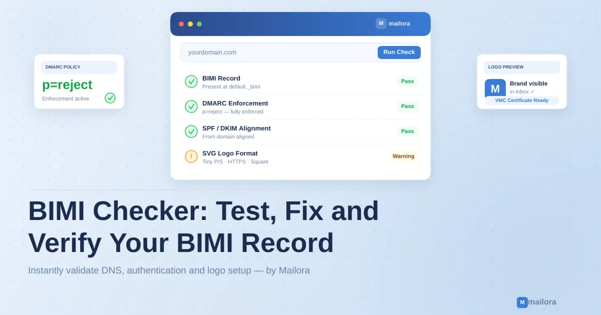 BIMI Checker: How to Test, Fix, and Verify BIMI for Your Domain