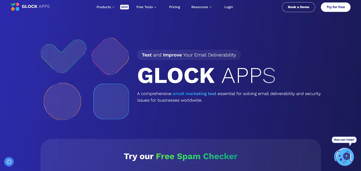 Screenshot of Homepage of GlockApps